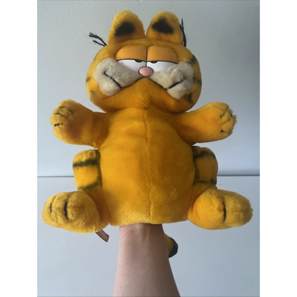 Garfield Cat Puppet 12 Inch Stuffed Plush Doll Figure Toy VTG Show Movie Dakin - Picture 2 of 9